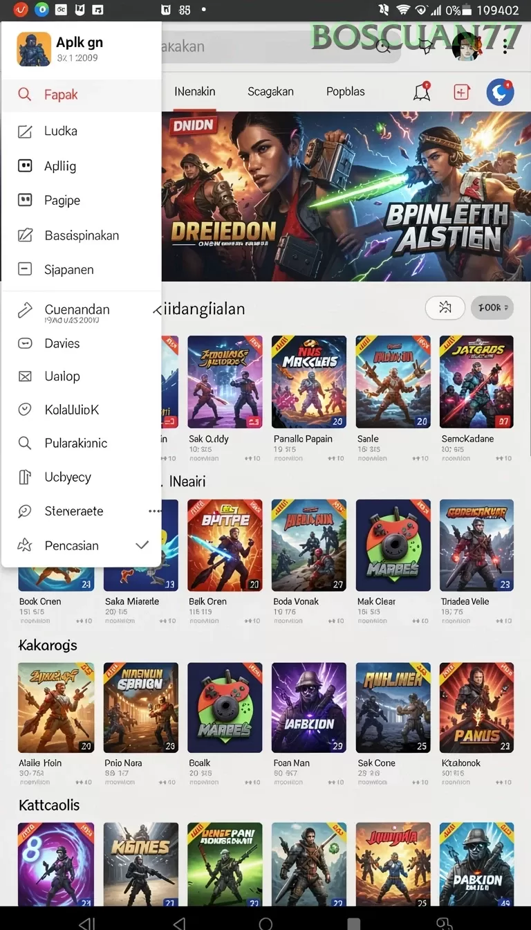 Cuplikan layar DESABET — menu navigasi