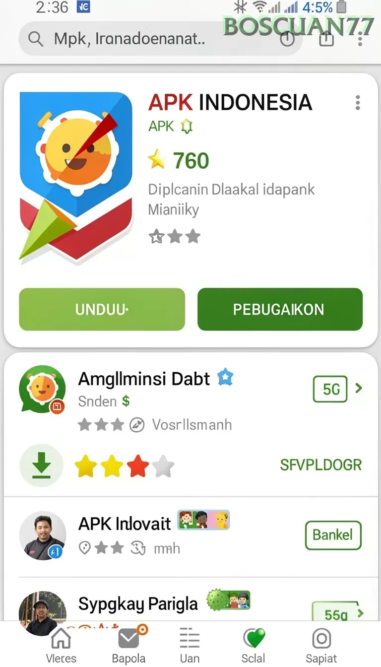 Cuplikan layar 889ZK — halaman utama